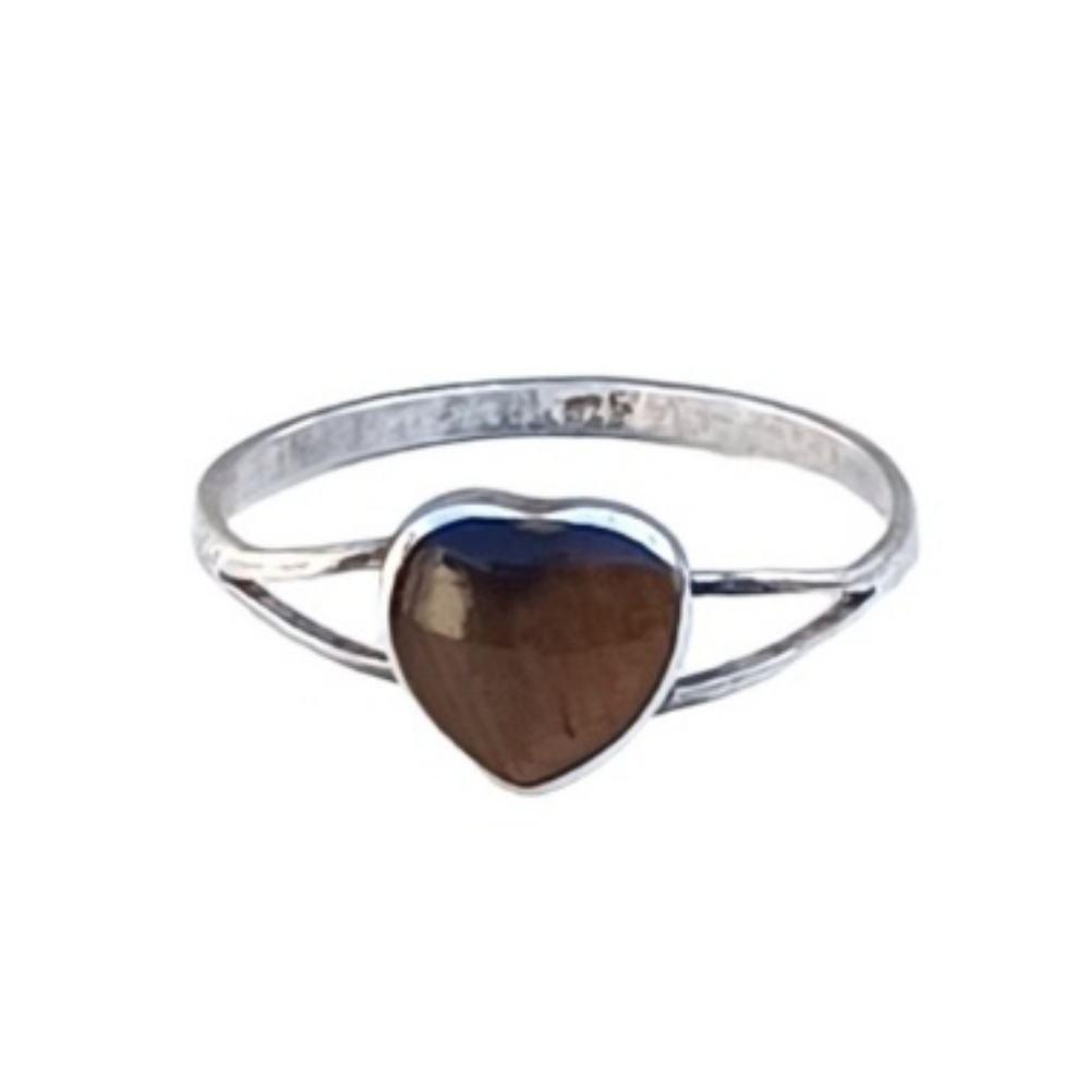 VTG Sterling Silver Brown Heart Ring